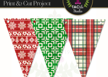 Christmas Themed Pennant Banner – Print & Cut Project